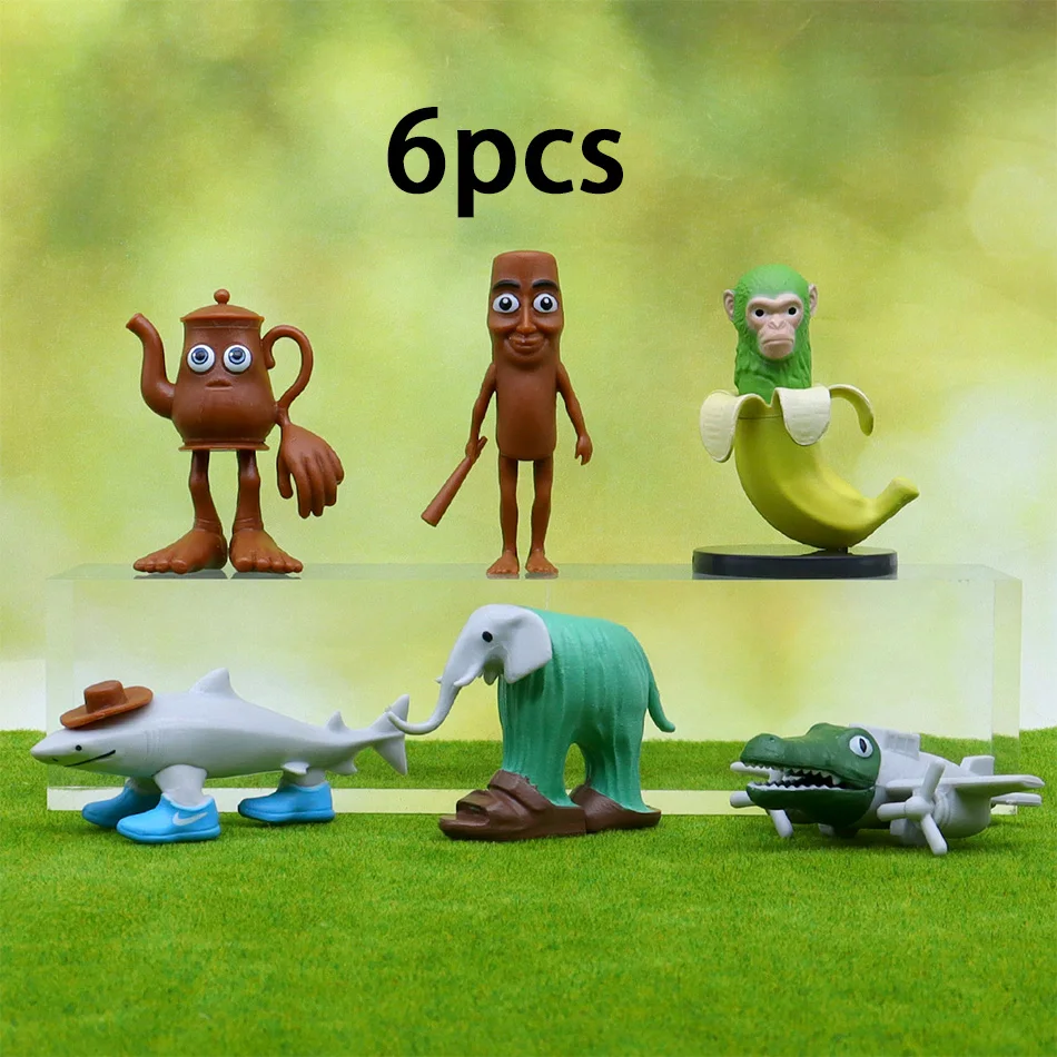 Italian Brainrot Tung Tung Tung Sahur Figure Toy Set - Tralalero Tralala Figures Bombardino Crocodilo Shimpanzini Bananini