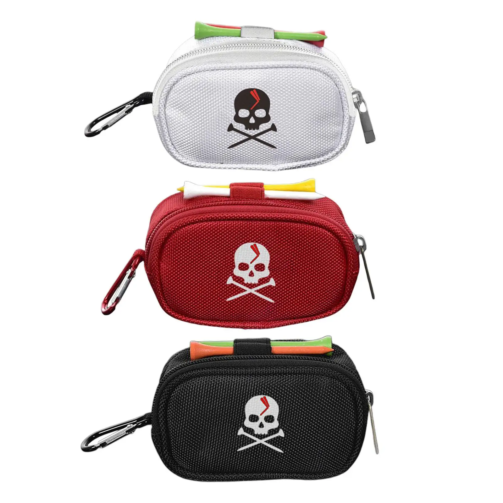 

Golf Ball Pouch Bag Zipper Golf Tee Holder Belt Waist Bag Portable Golf Divot