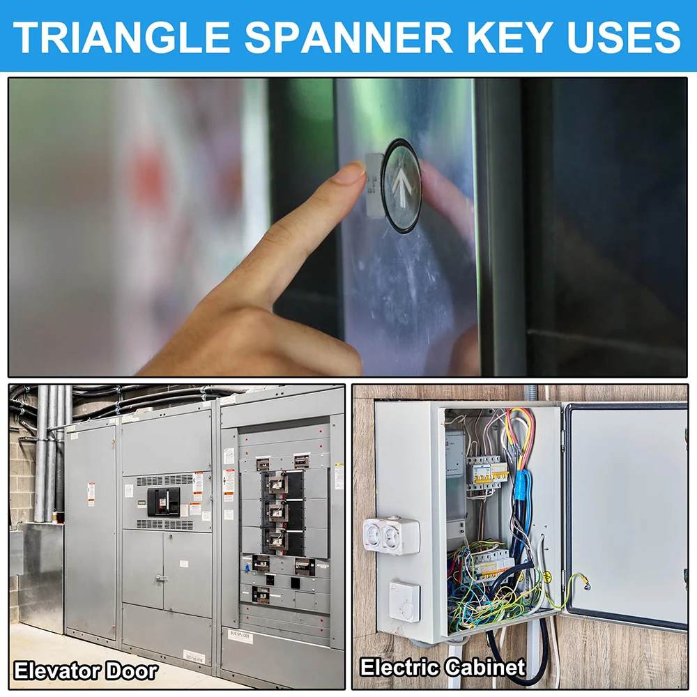 1 قطعة مفتاح الربط المهنية سباك مثلث مفتاح لقطار خزانة كهربائية/مترو الأنفاق/مصعد/صمام عداد المياه