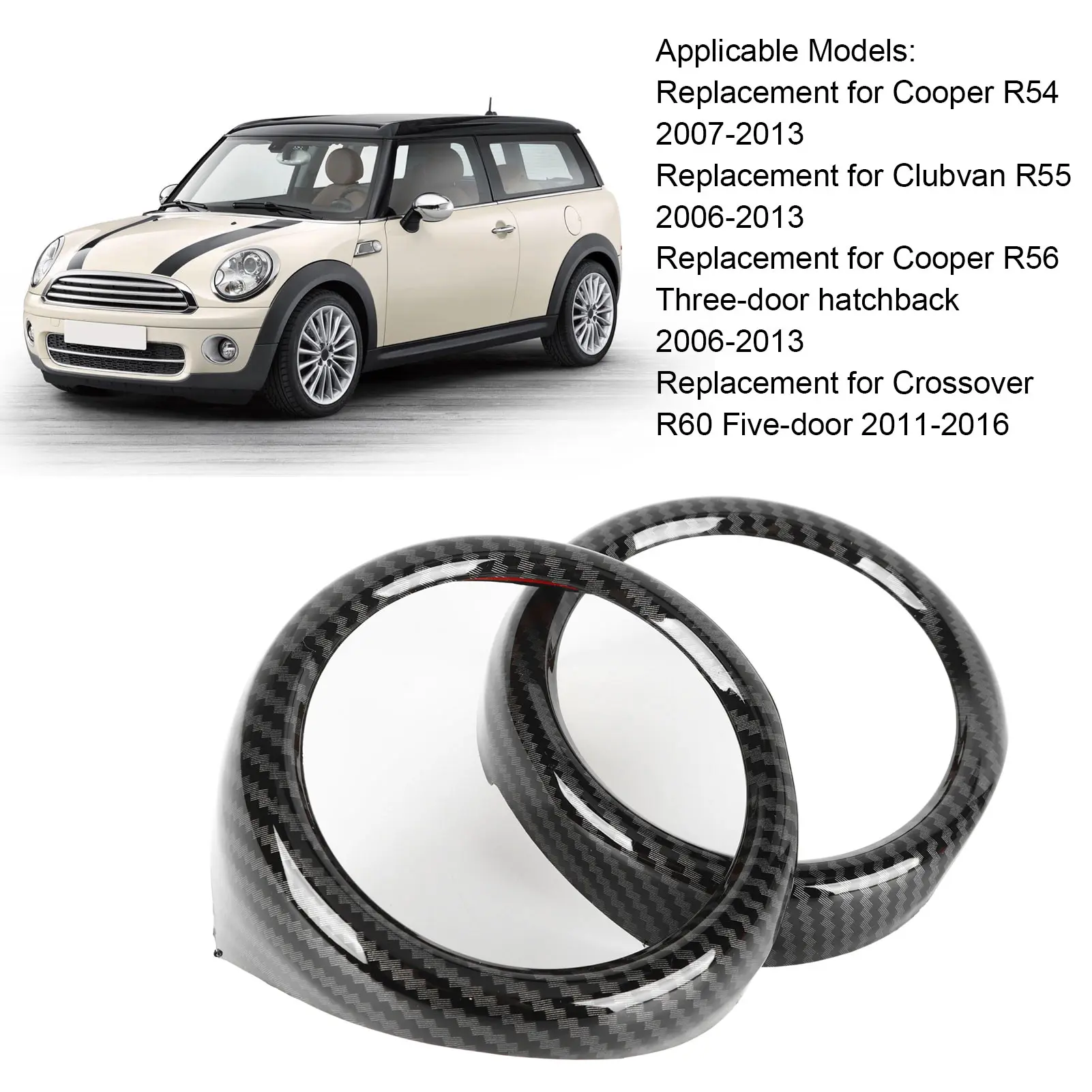 2Pcs Car Air Vent Outlet Air Condition Trims Cover Ring Carbon Fiber Look Fit For Mini Cooper R54 R56 Clubman R55 Crossover R60