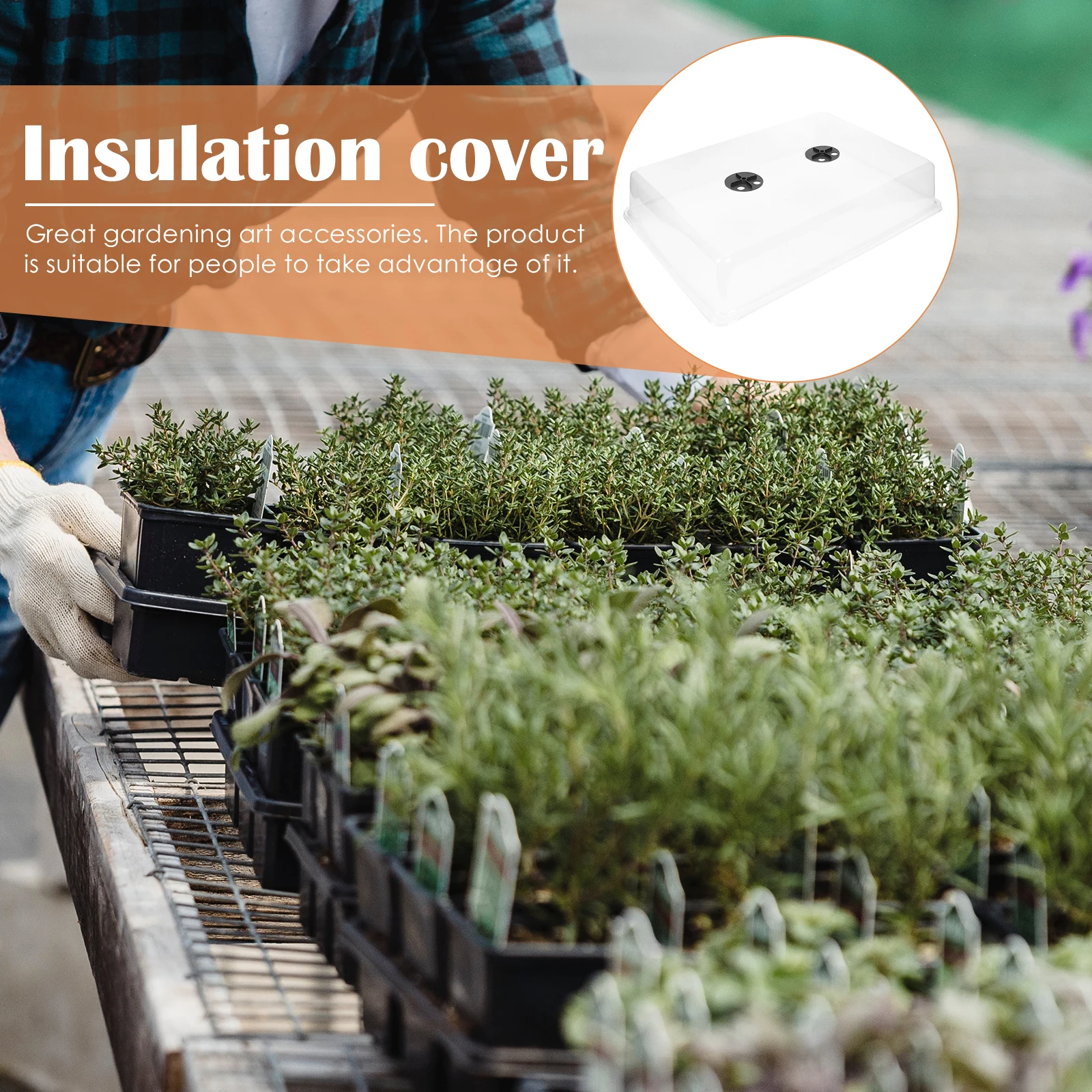

Plastic Nursery Pot Lid Protective Dome Tray Seedling Container Cover Moisturizing White Garden Supplies Planter Pots