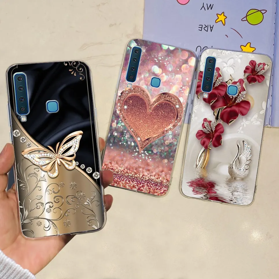 Case For Samsung A9 2018 Cover Soft TPU Transdparent Back Cover For Samsung Galaxy A9 2018 Silicone Phone Case Women Cute Fashio