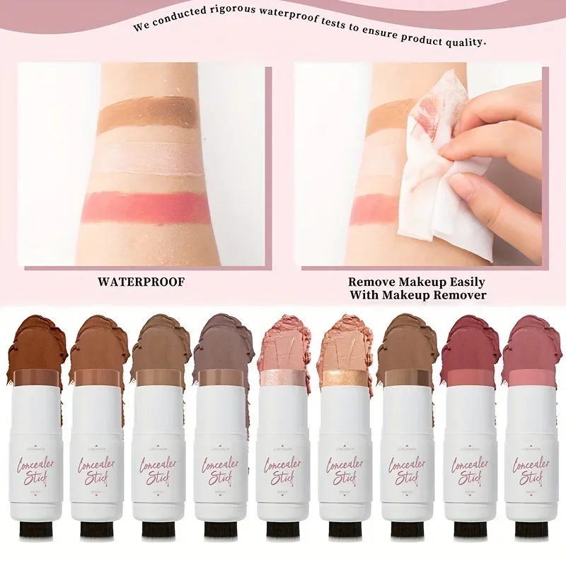 Hellokiss Double Head Multifunctional Highlight Blush Stick 3D Face Brightening Bronze Grooming Stick for Makeup