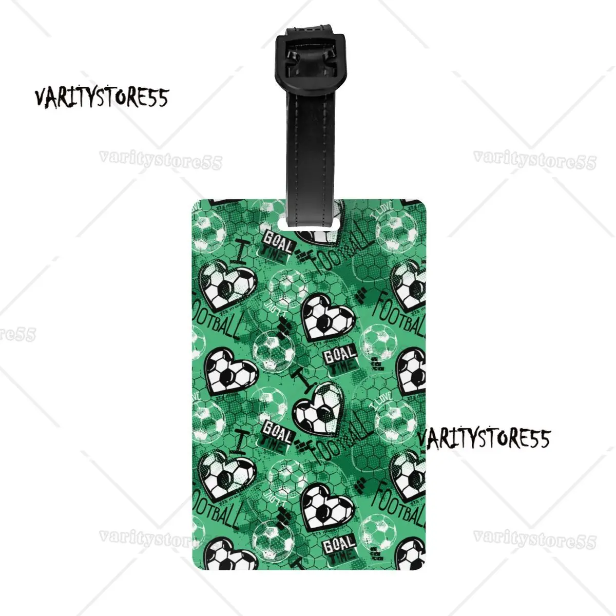 Custom Football Pattern Luggage Tag With Name Card Soccer Sport Privacy Cover ID Label for Travel Bag Suitcase