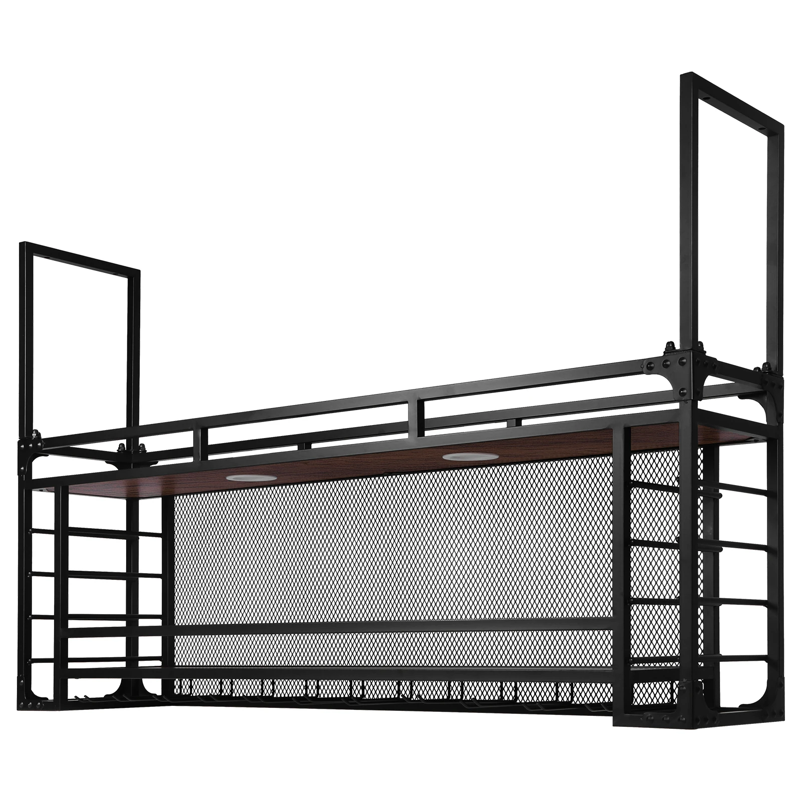 

Wall Mounted 2 -Tiers Hanging Wine Rack 59.06x21.65x11.81inch Wine Bottle Display Rack Hanging Shelf for Kitchen Dining Room Bar