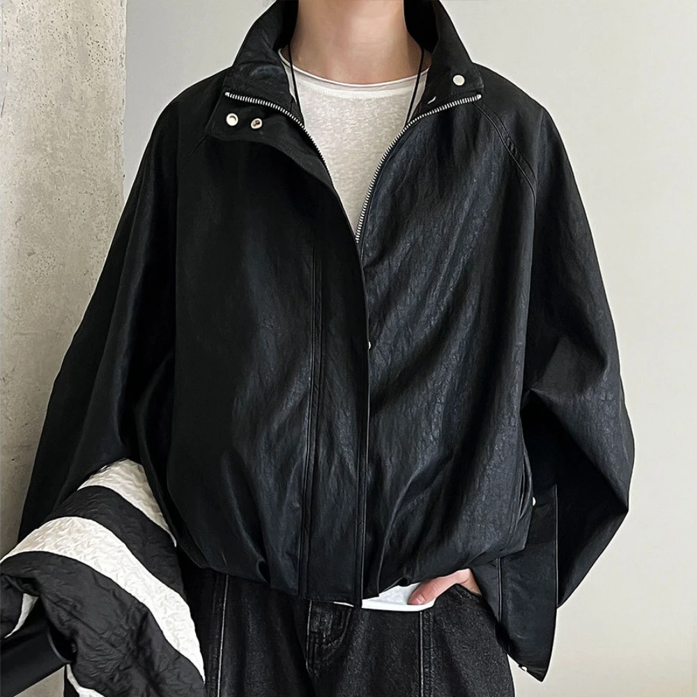 TWOTWINSTYLE الصلبة تقسم جاكيت زيبرا الإناث الوقوف الرقبة طويلة الأكمام فضفاضة كول الشارع الشهير المرأة السترات الخريف موضة جديدة