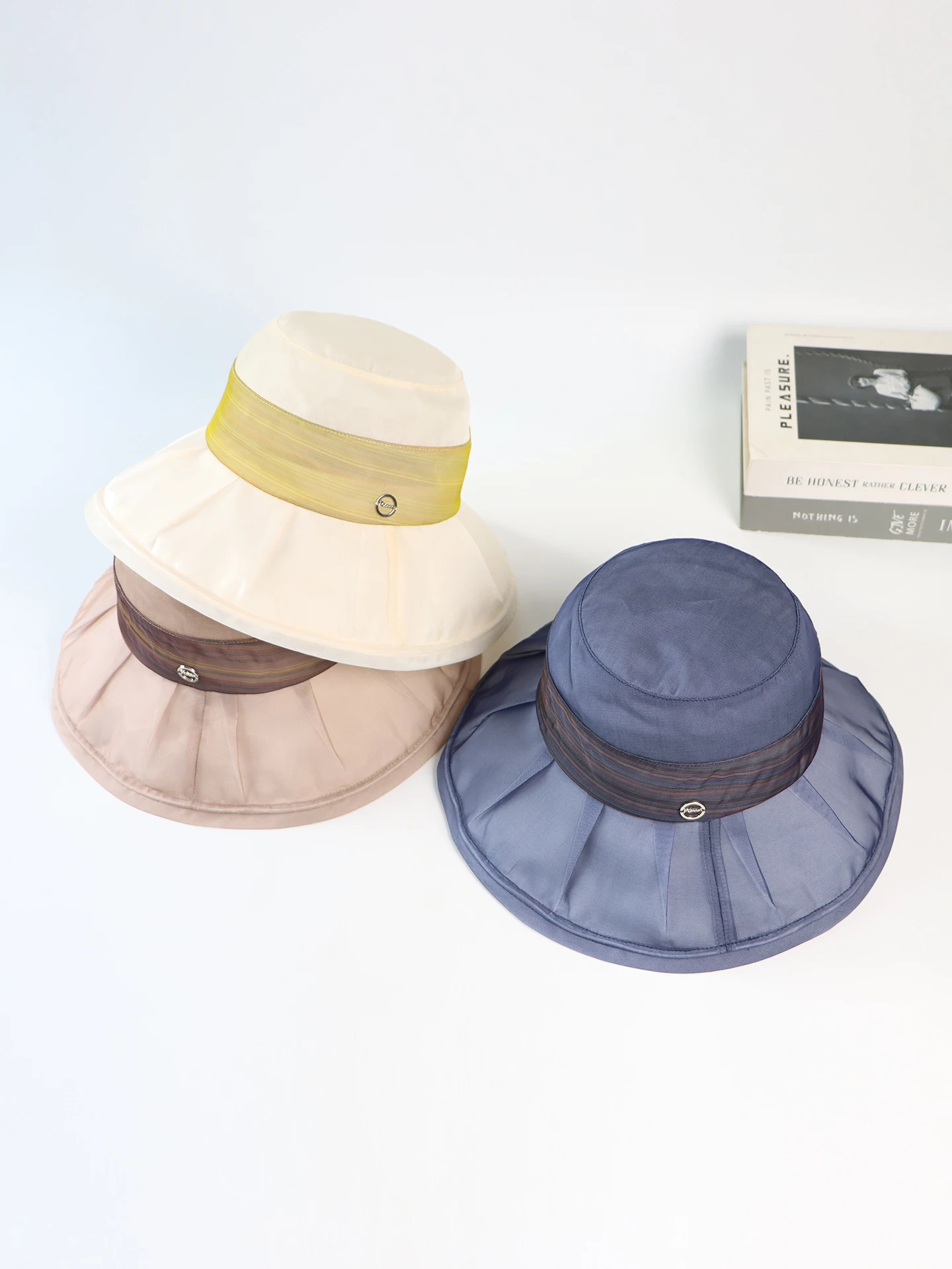 silk-spring-summer-fashionable-light-weight-sun-protection-hat-women's-shopping-uv-protection-large-brim-bucket-hat-adjustable