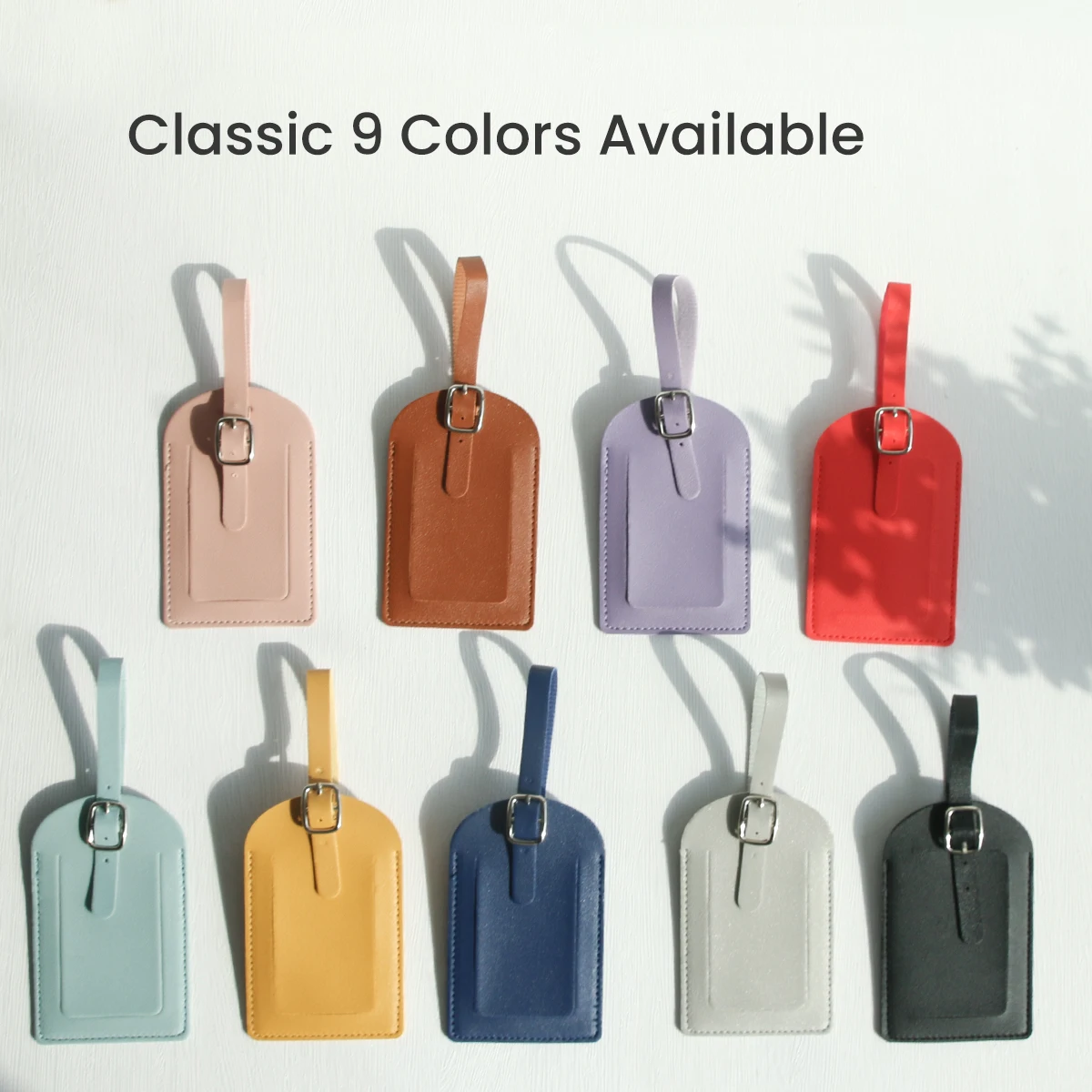 Faux Leather Luggage Tags for Men Women Suitcase Labels Baggage Tote Bag Tag ID Tags with Full Back Privacy Cover for Travel