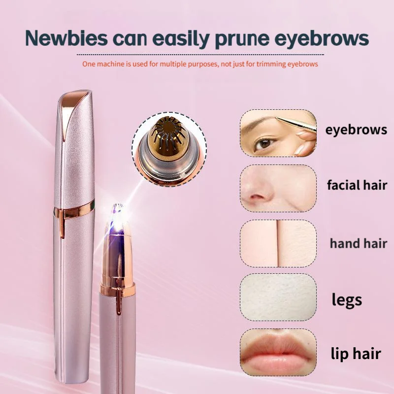 Recortador de cejas eléctrico 220 para mujer: removedor de vello recargable, moldeador de cejas automático, pluma de afeitar para cejas
