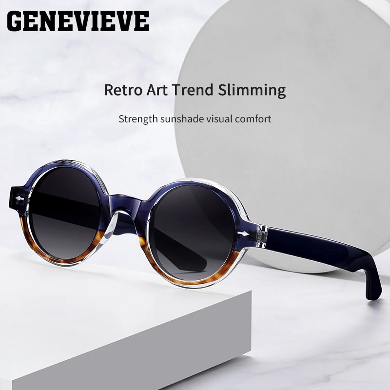 GENEVIEVE Fashion Small Frame Polarized Sunglasses Customizable Anti-blue Light Glasses Photochromic Glasses S31108