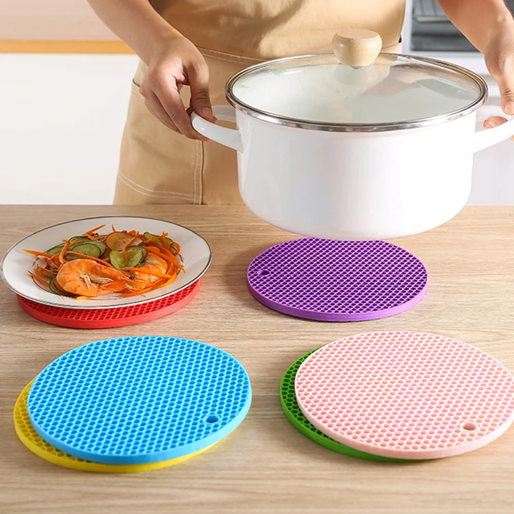 Insulation Mat Round Honeycomb Heat Resistant Coasters Kitchen Hot Pot Dish Pan Bowl Cup Place Mat For Table Countertop