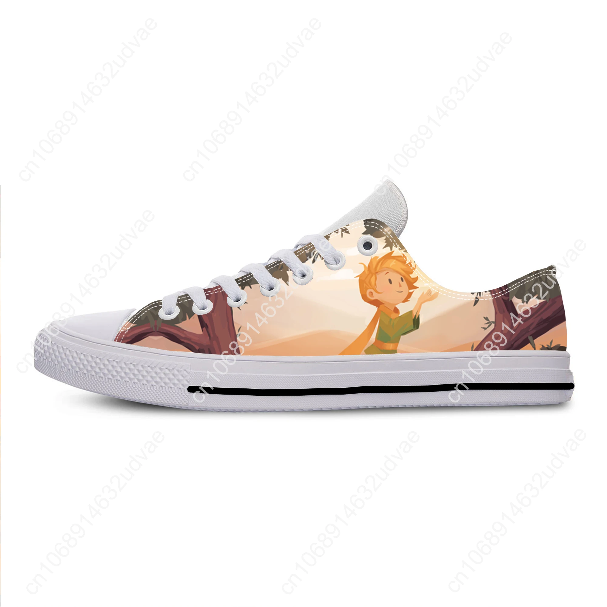 Hot Anime Cartoon Little Prince Cute Fashion Funny Casual Cloth Shoes Low Top Lightweight Breathable 3D Print Men Women Sneakers