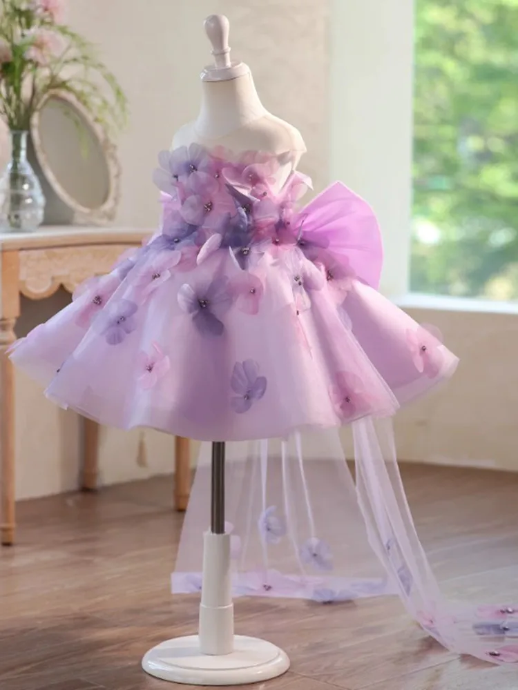 Hochwertige Kinder-Partykleider für Klavieraufführungen, Geburtstage, Hochzeiten, Blumenmädchen A5041 Großhandel Mädchen-Abendkleider – Detail 5