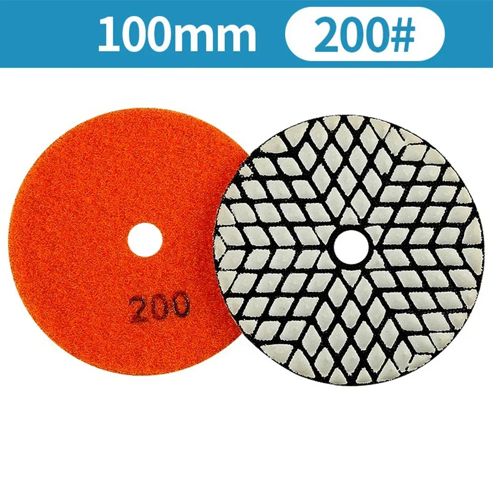 4 Inch 100mm Diamond Polishing Pad Dry Granite Stone Disc For Concrete Marble Stone 50 100 200 400 800 1500 3000 Grit Power Tool