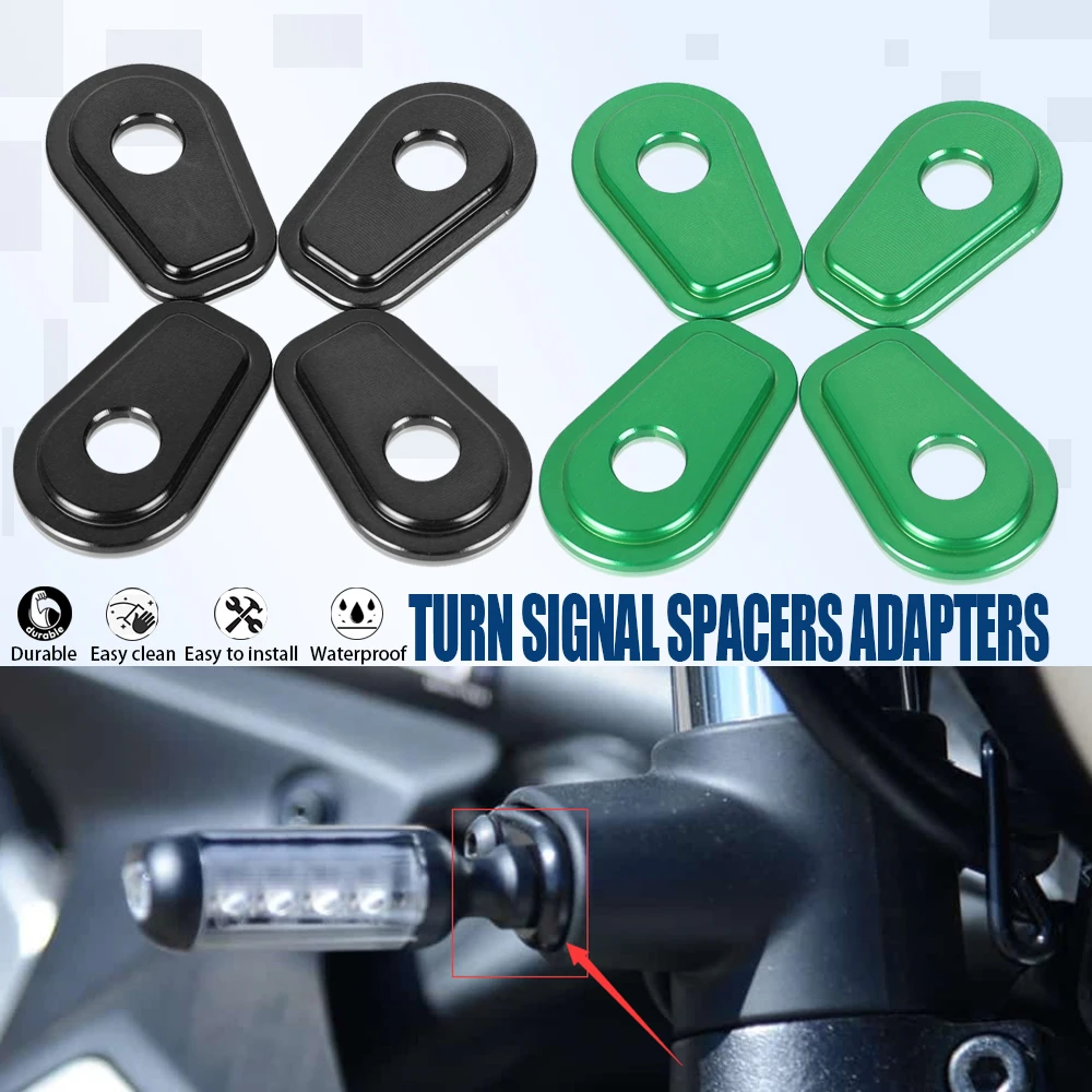 

For Kawasaki ZX6R ZX636 ZX6RR ZR7S ZRX1200S ZX7R ZX7R ZX9R ZX12R Motorcycle Parts Black Turn Signals Indicator Adapter Spacers