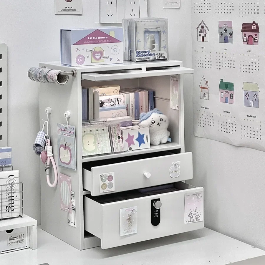 Dongha Eating Valley Man Desktop Small Pain Cabinet Desk Drawer Type Cotton Doll Doll Millet Layered Iron Storage Cabinet