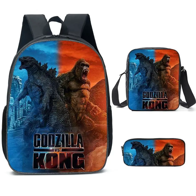 New Anime Bag Godzilla Backpack Anime Figures Kids School Bags Big Capacity King Kong Travel Bag Girls Boys Childrens Men Women