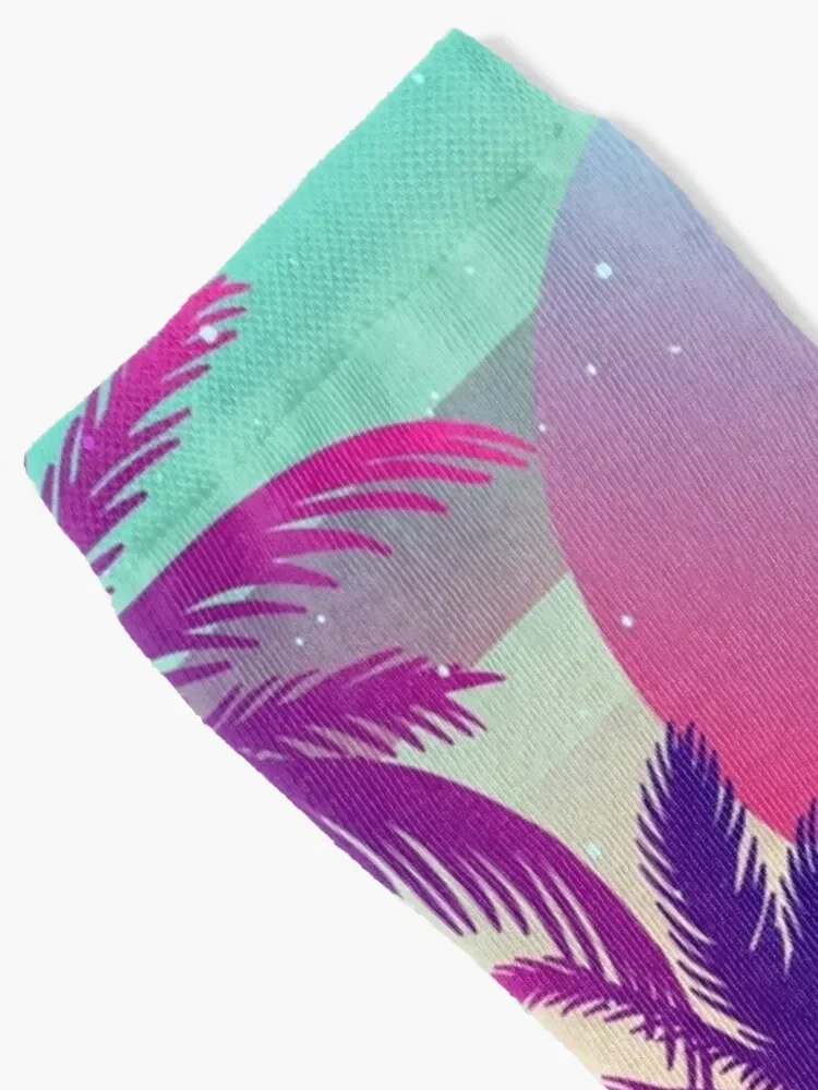 Sunset Palm Trees Vaporwave Aesthetic Socks compression anti slip football Socks Men's Women's