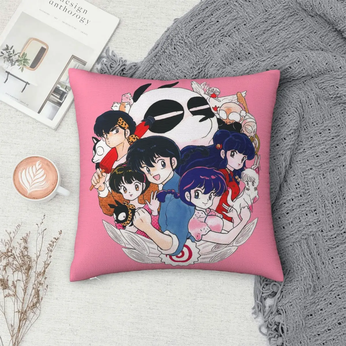Anime Ranma 12 P Chan Ryoga Square Pillowcase Pillow Cover Cushion Zip Decorative Comfort Throw Pillow for Home Bedroom