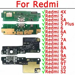 For Xiaomi Redmi 7 7A 6 6A 5 Plus 5A 4X S2 Pro 10 9 9A 9C 9T 8 8A Usb Charge Board Charging Port Pcb Connector Plate