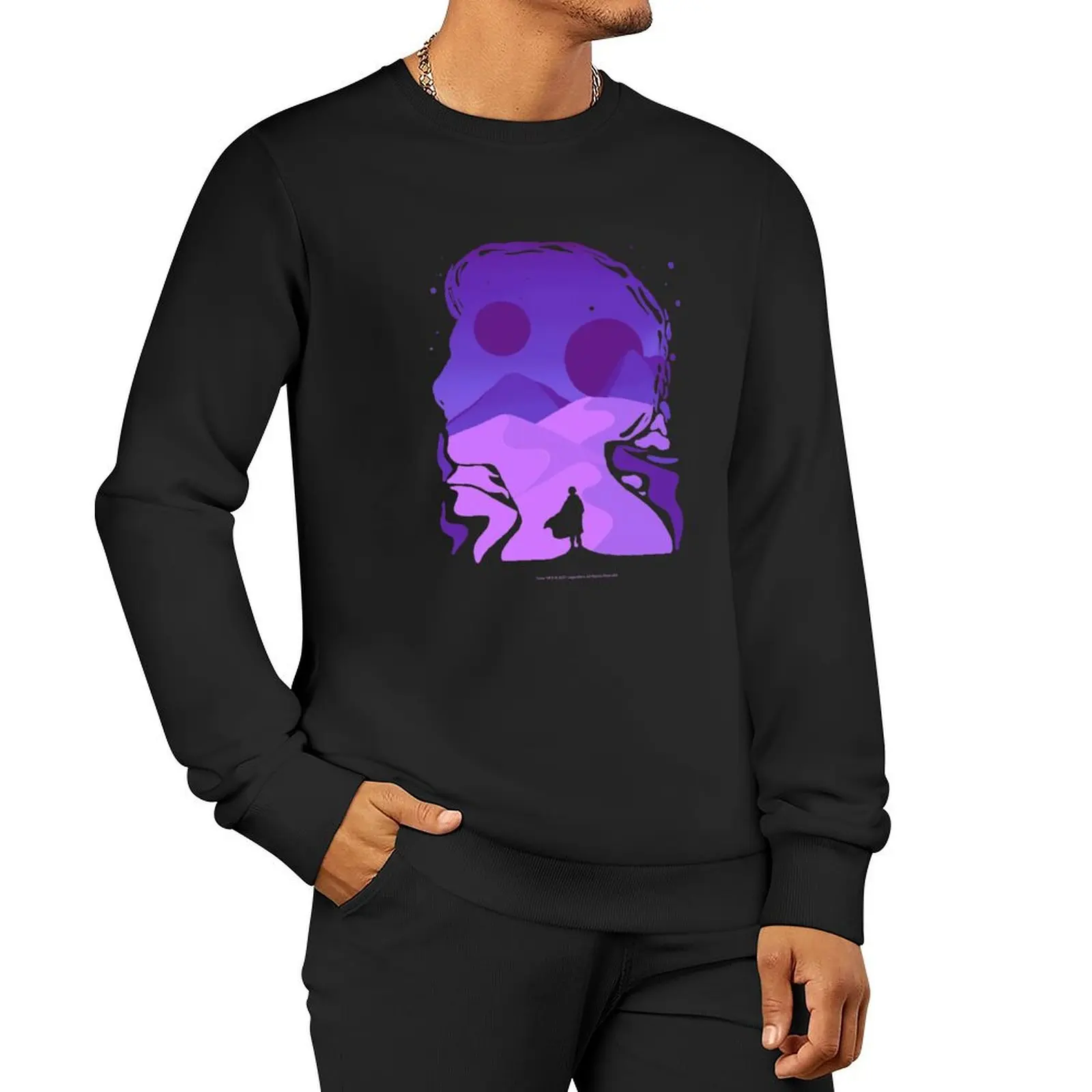 

Paul Atreides on Arrakis, Double Exposure Minimalist Illustration Pullover Hoodie streetwear men hooded sweatshirt for men