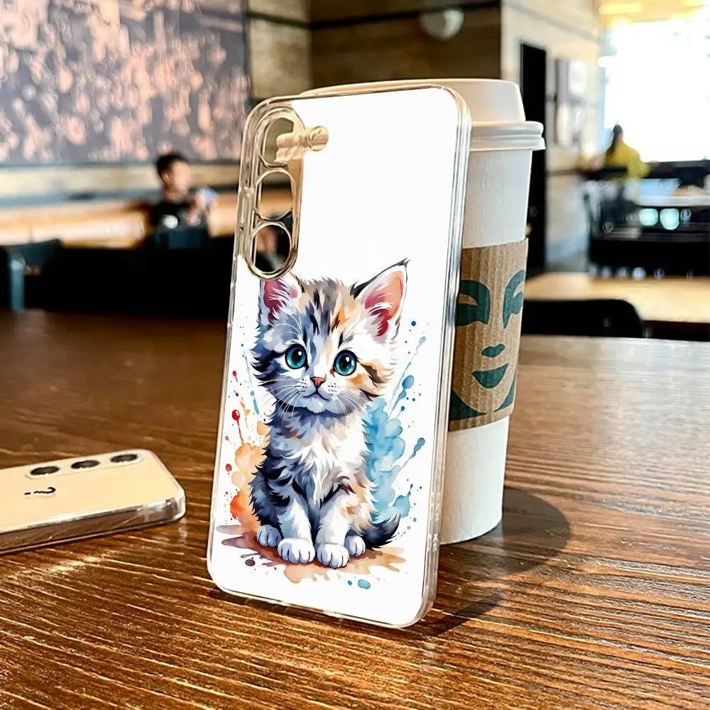 YNDFCNB Animal painting Phone Case For SamsungS25,24,21,22,23,30,Ultra,20,Plus,Fe,Lite,Note,10,9,5G Transparent Cover