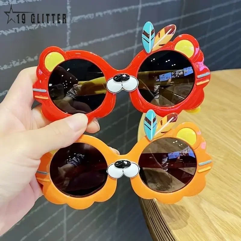 Cute Tiger Shaped Sunglasses Children Boys Girls UV400 Eye Protection Sunglassese Outdoor Cute Cartoon Eyewear for Kids UV400