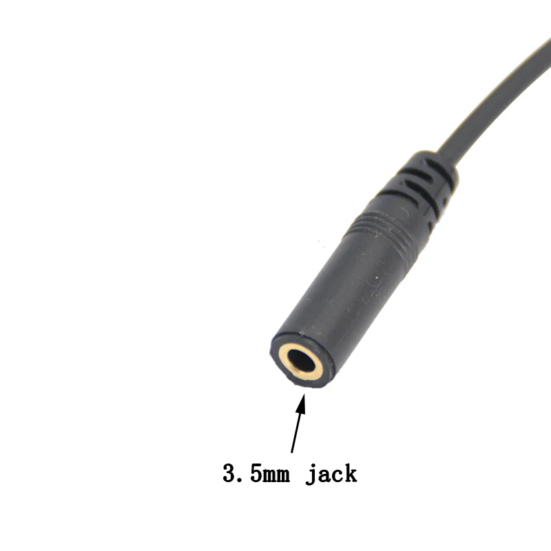 2Pin K-Type Headset Connector  to 3.5mm jack mobile phone headset, audio cable for Baofeng UV-5R TYT Wouxun Kenwood Radio