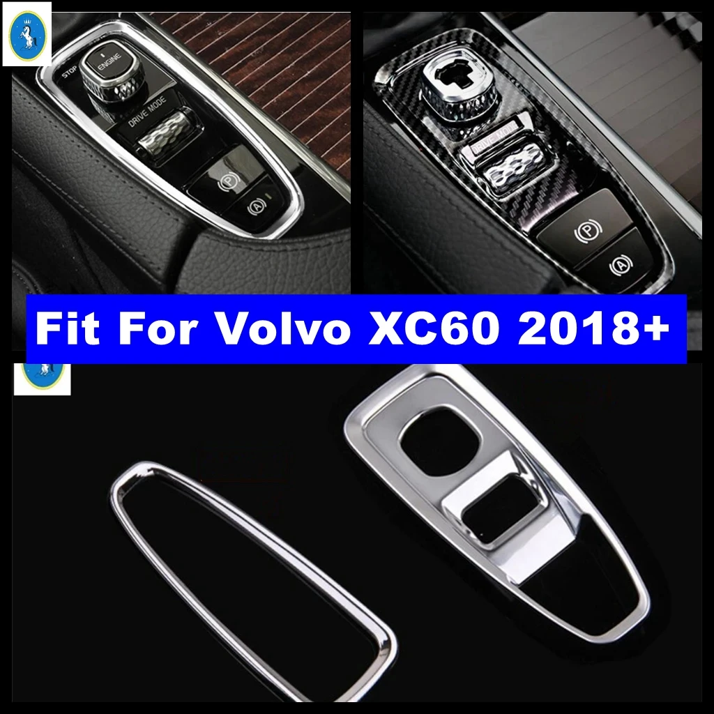 

ABS Matte / Carbon Fiber Look Handbrake Hand Brake Gear Shift Box Frame Cover Trim Fit For Volvo XC60 2018 - 2024 Accessories