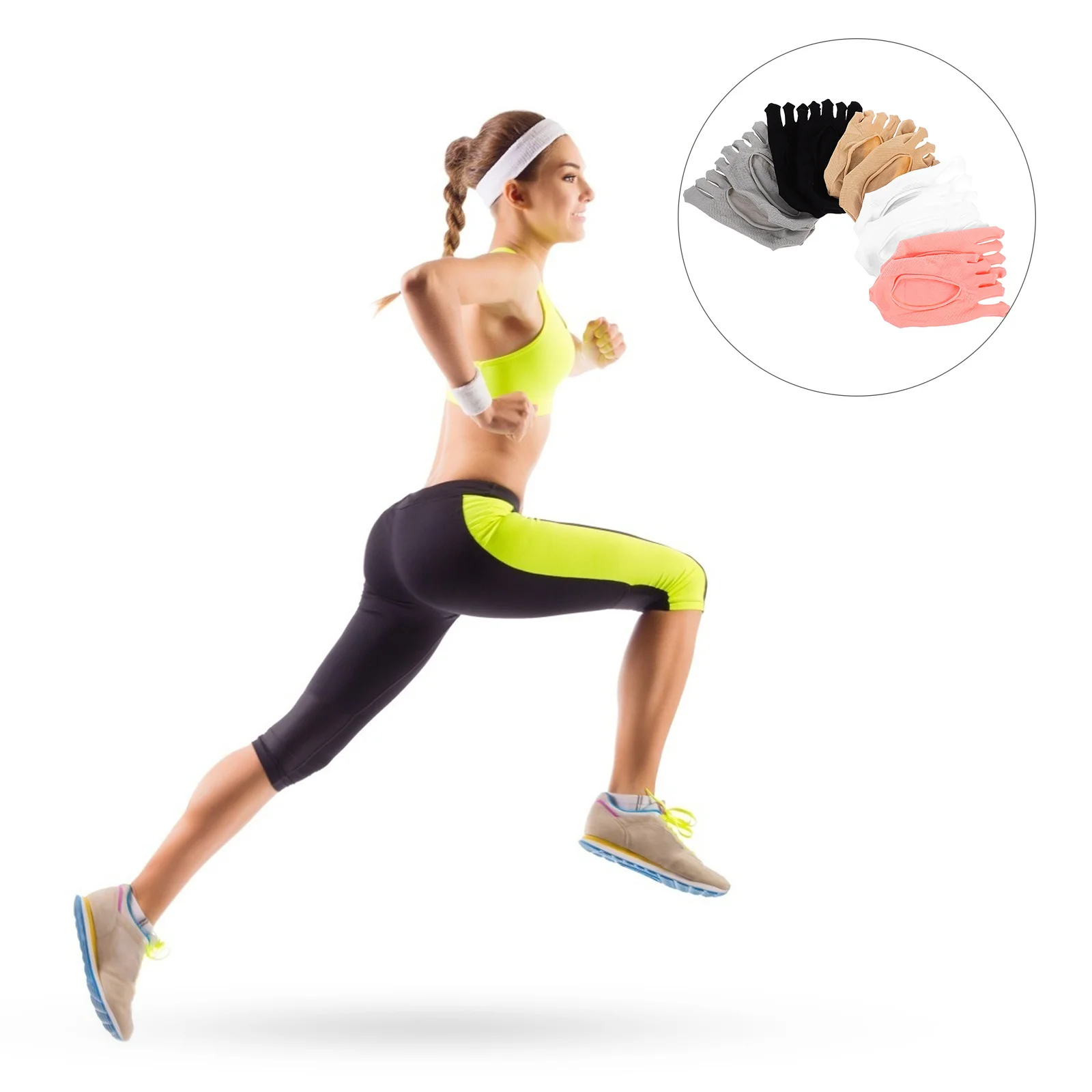 

5Pairs Lady Thin Shallow Mouth Full Toe Socks Moisture Absorption Breathability Elasticity Antiblisters Nonslip