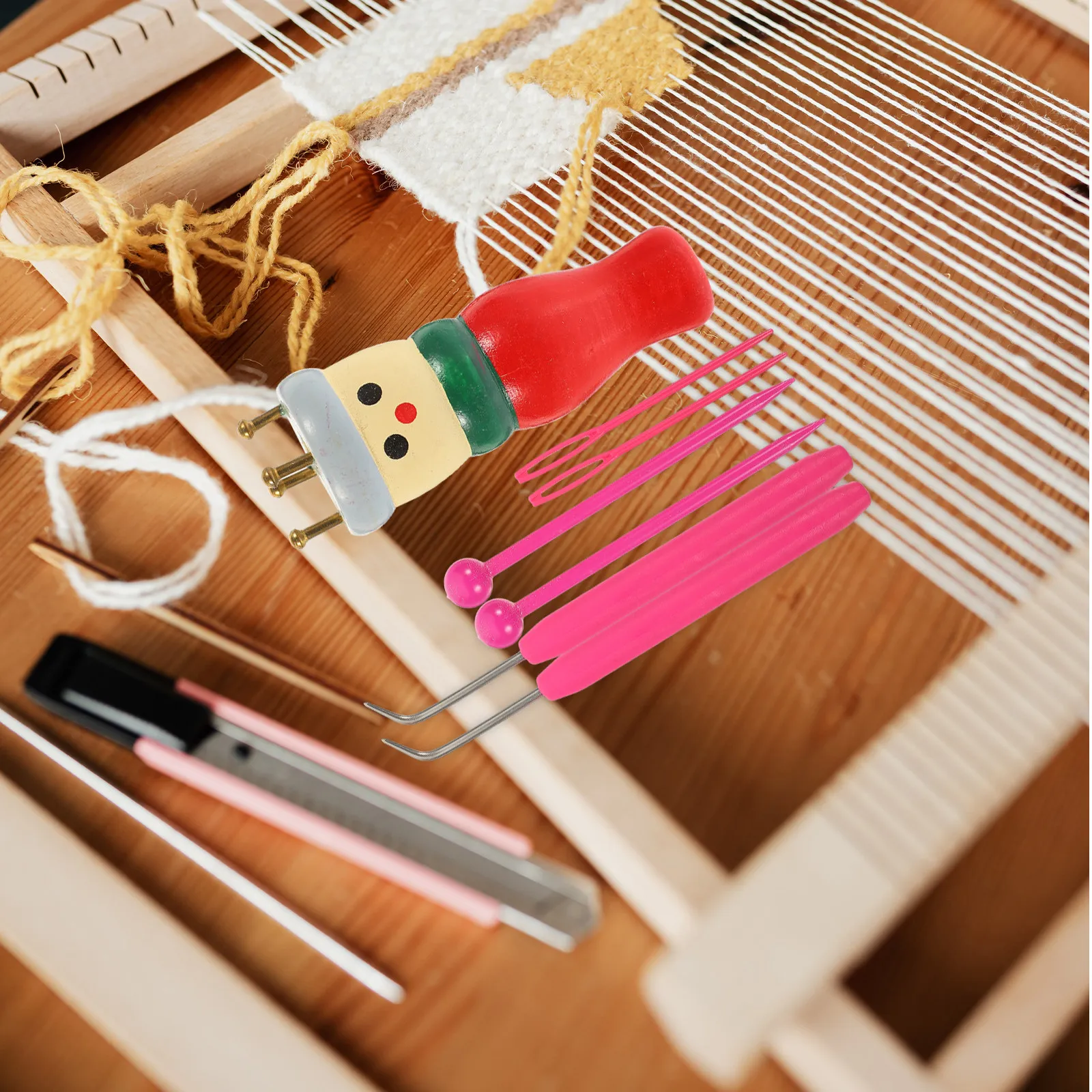 

1Set Wooden Knitting Kit for Beginners Kids Adults DIY Craft Spool Knitter Tool with Wool Cotton Handheld