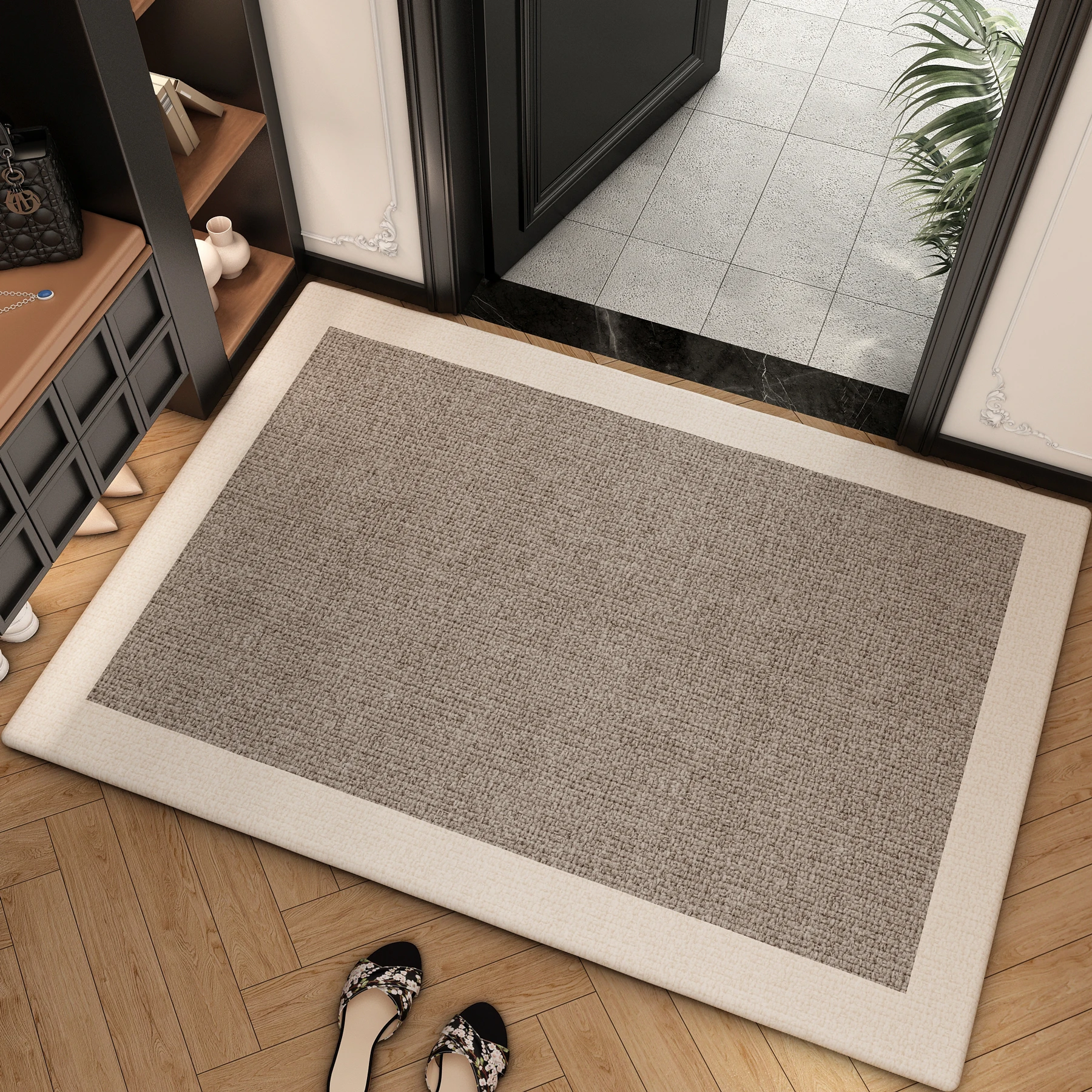 VIKAMA tapis de sol de porte d'entrée en treillis de luxe tapis de pied résistant à la saleté sens avancé du tapis de porte tapis d'entrée décor à la maison