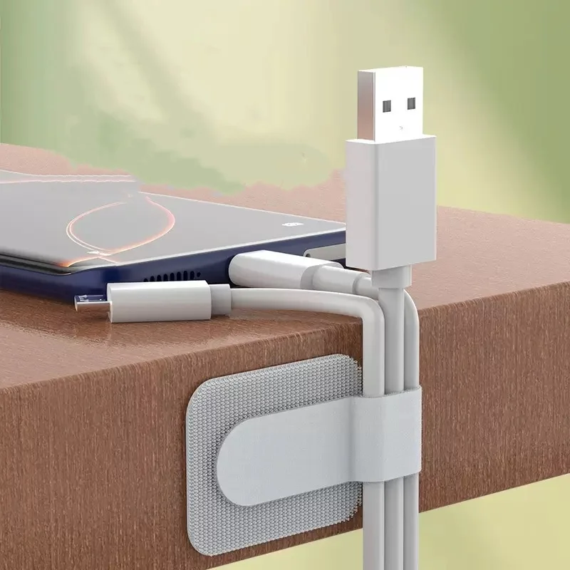 Reusable Cable Ties Fastening Wire Organizer Cord Rope Holder Self Adhesive Adjustable Cord Organizer Straps Desk Management