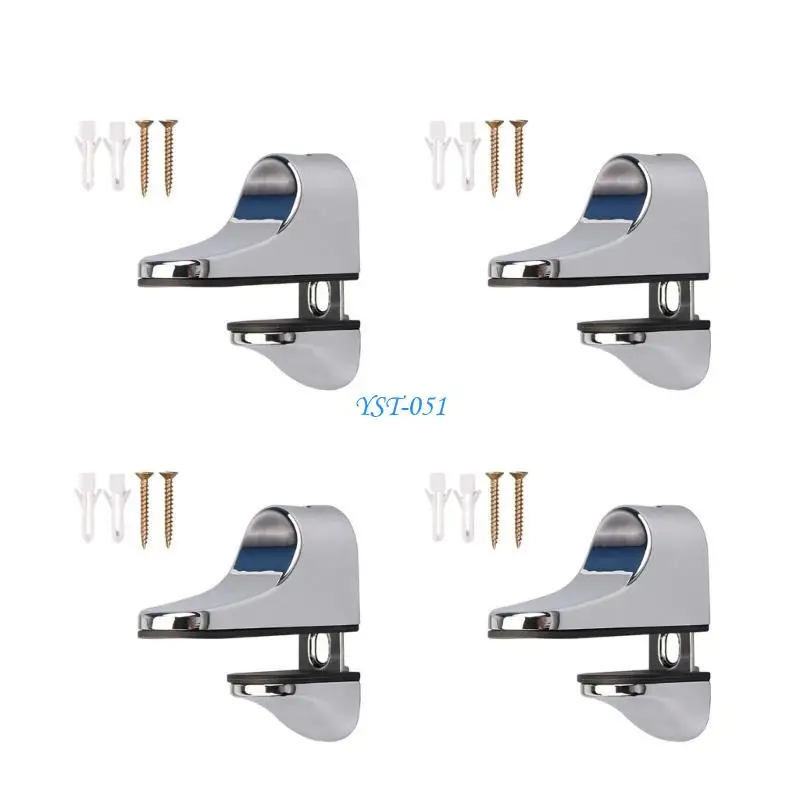 

E15A 4pcs/set Adjustable Zinc Alloy Glass Clamp Durable Glass Clip Shelf Holder Simple Installation for Partition Board Desk