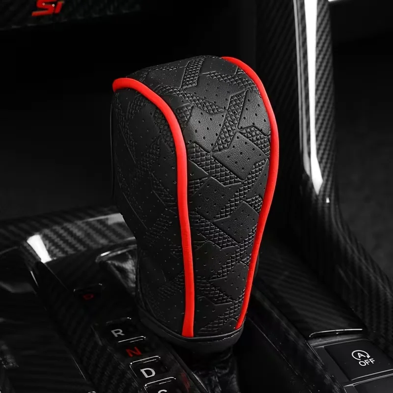 2/1 Piece with Random Color, Car Artificial Leather Gear Shift Cover, Luxurious Car Gear Shift Cover, Suitable for Gear Shift Lever, Car Interior Modification, Halloween and Christmas Gifts