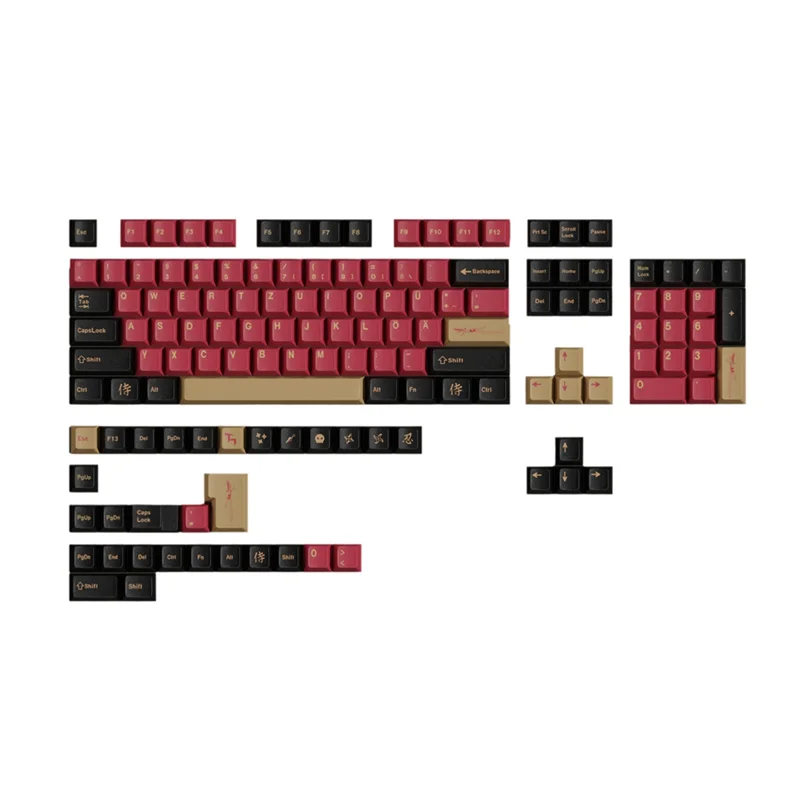 

AK51-Keycaps Pbt Cherry Profile Red Samurai Big Set Key Caps Key Caps