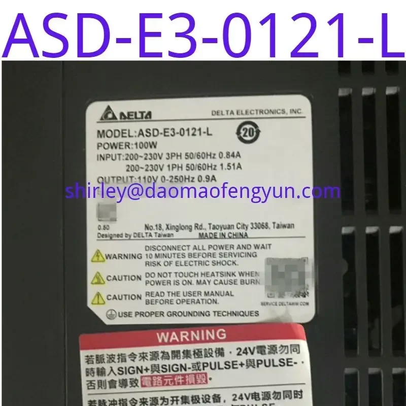 Brand New Original Delta servo driver, E3 series, pulse control, 100 watt ASD-E3-0121-L