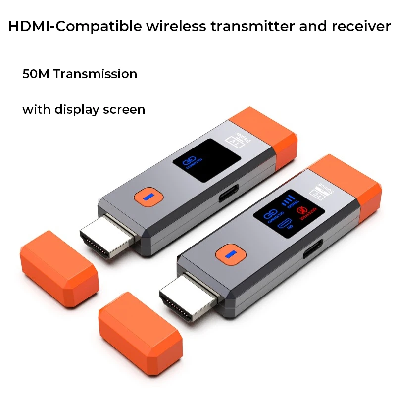 

Wireless HDMI-Compatible Video Adapter Transmitter Receiver Extender TV Stick Dongle For PC Camera Laptop To Projector Monitor