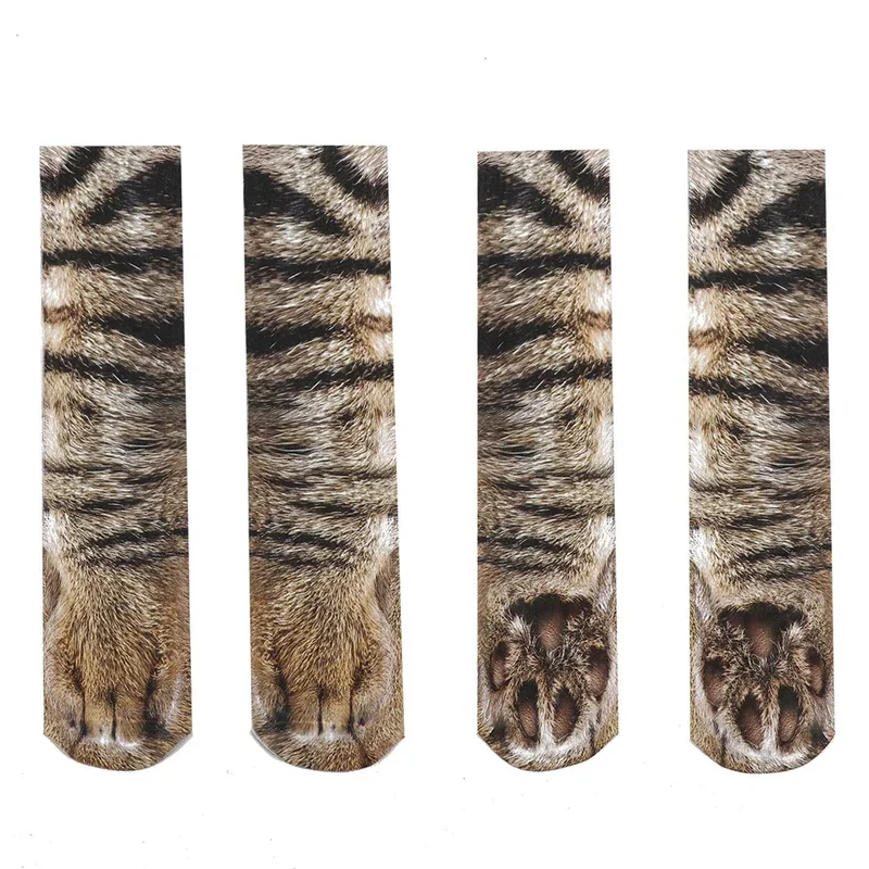 MN1 Носки унисекс для взрослых и детей с 3D принтом лапы животных, креативные забавные носки с изображением кота, собаки, динозавра, тигровой лапы для мальчиков и девочек, повседневные Chris9 * Jy