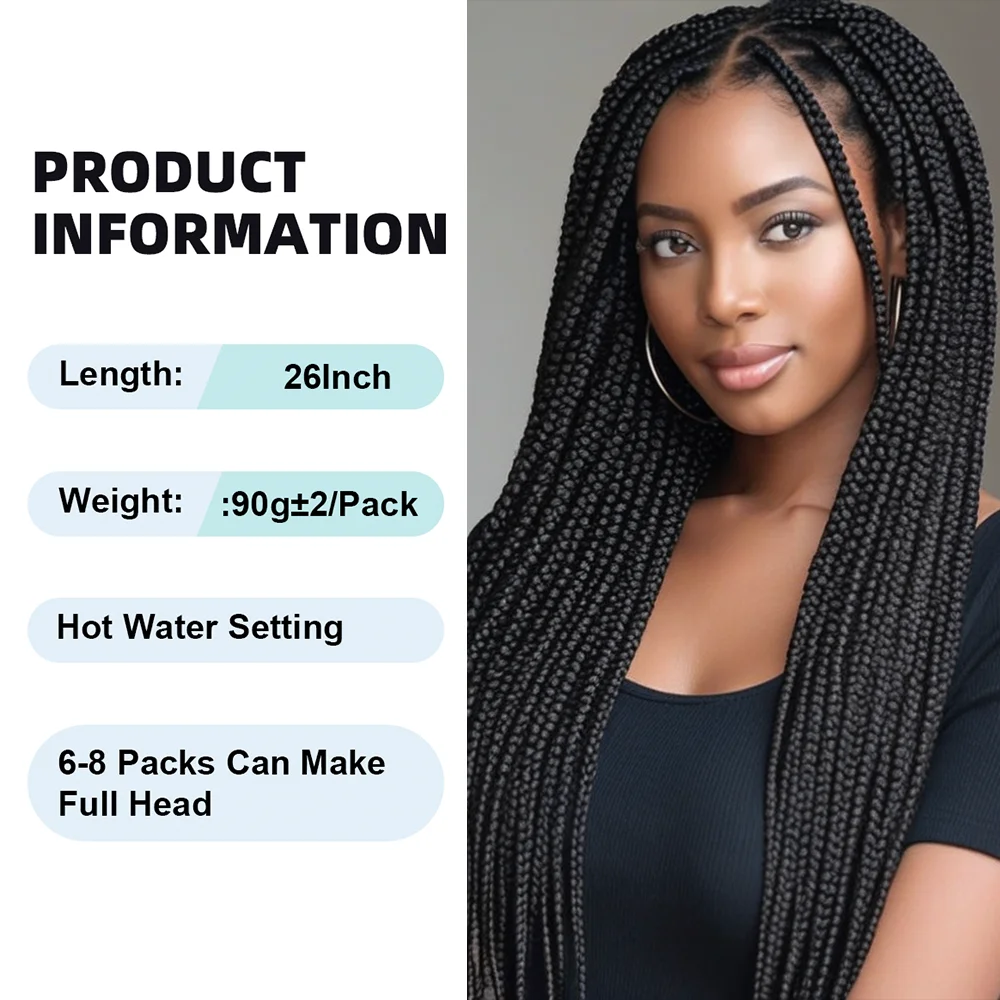 Braiding Hair Pre Stretched Prestretched Knotless Kanekalon Hair Long Straight Synthetic Box Braids Yaki Texture Hair Extensions