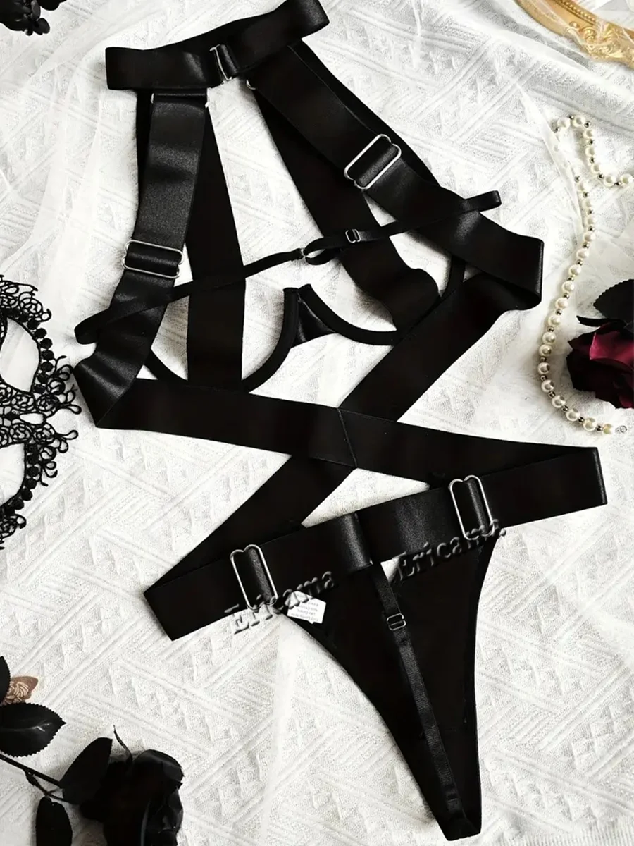 عبودية الدانتيل الصدرية وموجز مع سراويل مجموعة ملابس داخلية مثيرة للنساء الملابس الداخلية الحمالة الساخن المثيرة الملابس الداخلية انظر من خلال الملابس