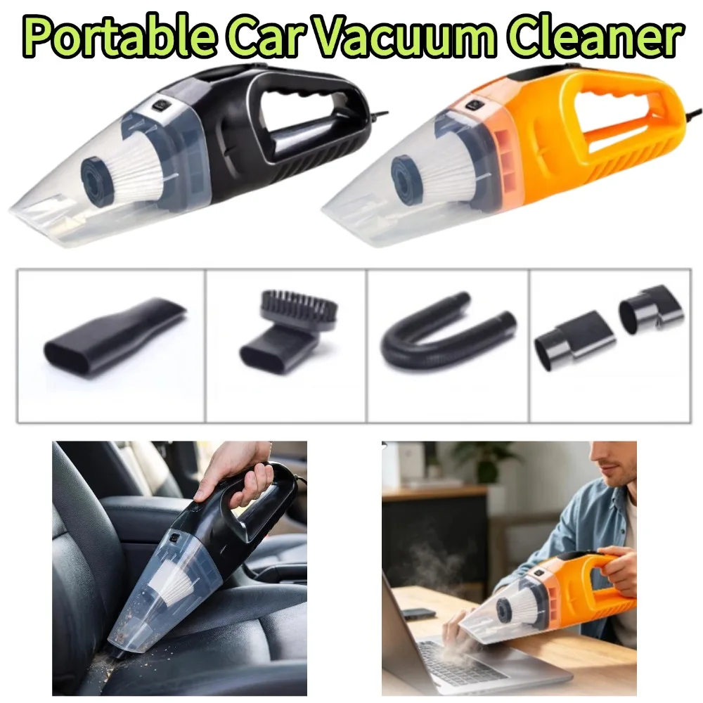 Handheld Car Vacuum Cleaner Wet Dry Dual Use Strong Suction Portable Mini Dust Collector Detachable Filter Car Cleaner Accessory
