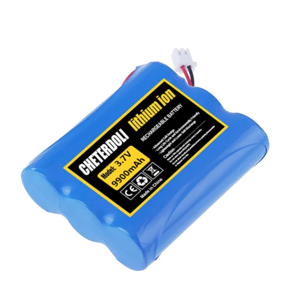 3.7 فولت 18650 بطارية ليثيوم أيون قابلة للشحن 9900 مللي أمبير + XH2.54 2P التوصيل ل سمّاعات بلوتوث مشغل صغير المصابيح الأمامية الشمسية LED