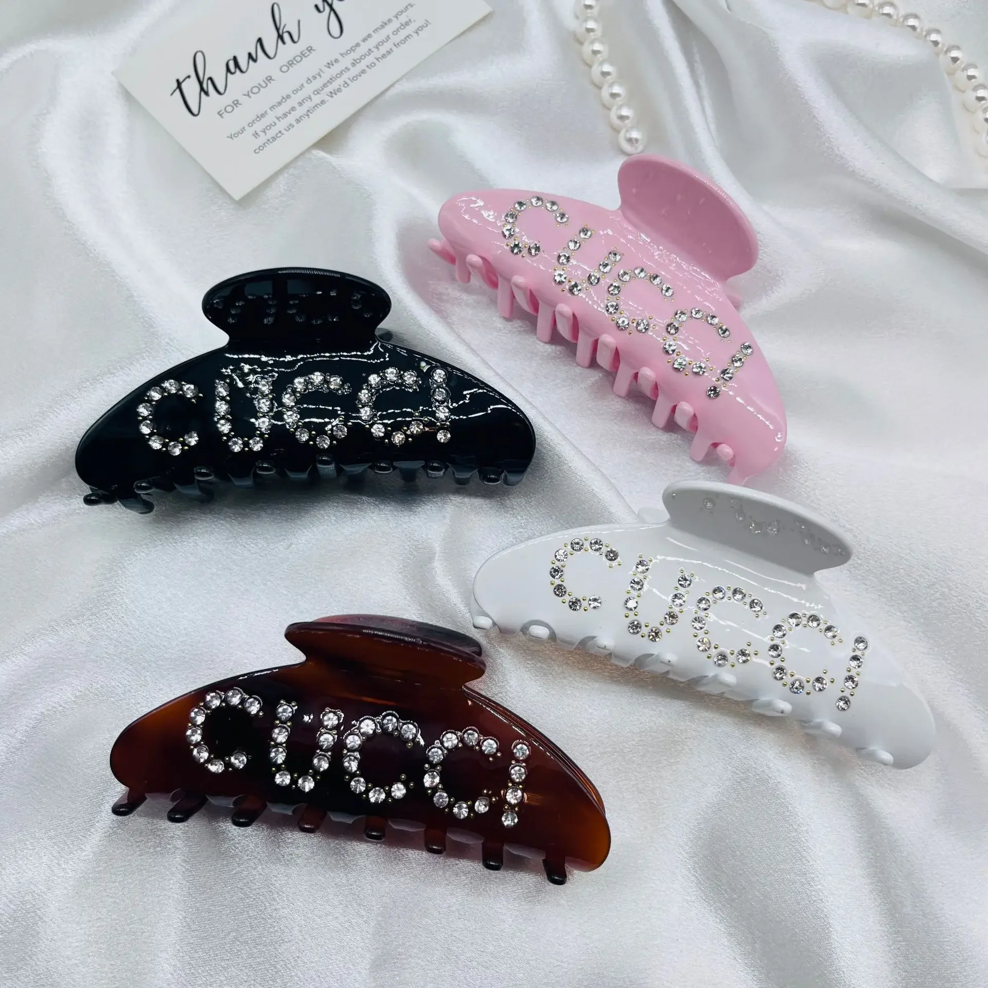 السيدات الزخرفية القرش المشبك مشبك شعر الماس جزءا لا يتجزأ من الإنجليزية إلكتروني النمط الفرنسي الفاخرة إكسسوارات الشعر أغطية الرأس