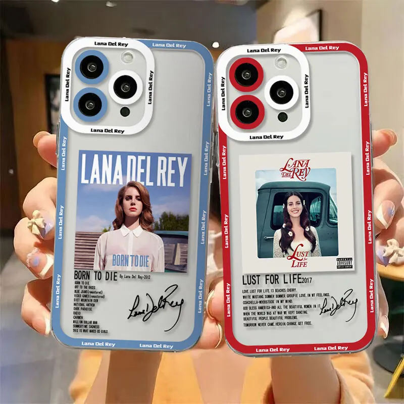 Singer Lana Del Rey Hot Poster Phone Case For iPhone 15 14 13 12 11 Mini Pro Max X XR XSMax 6S 6 7 8 Plus SE20 Transparent Cover