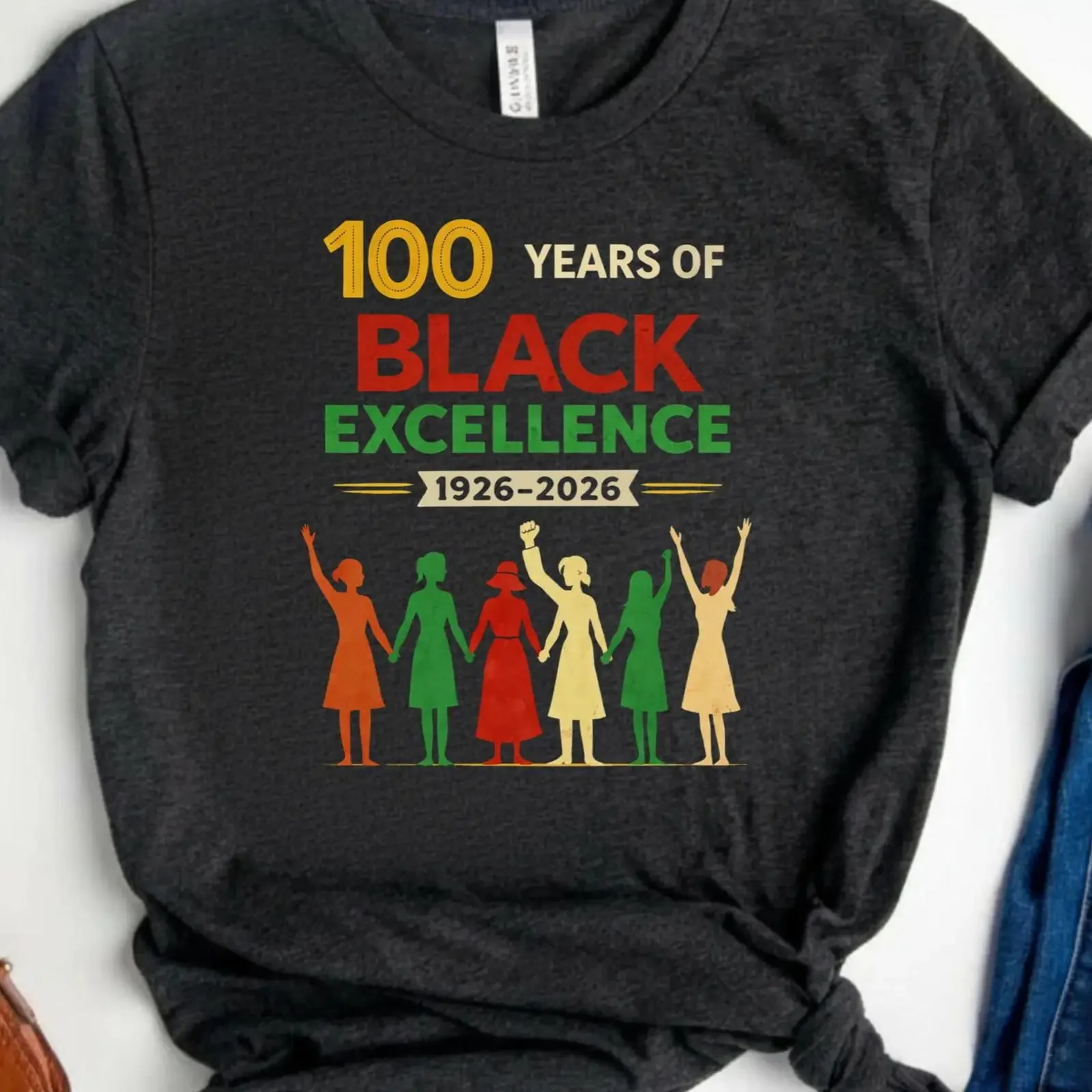 100 Years of Black Excellence 1926 2026 T Shirt History Month African American Pride Heritage  vintage Washed Comfortable Soft