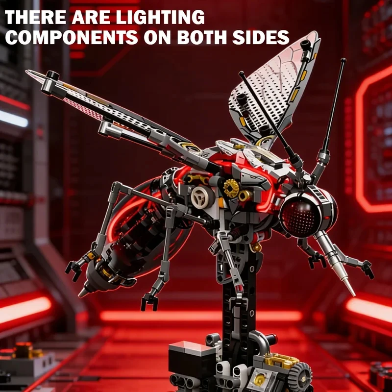 MOC Cyberpunk style Motorized Mechanical Mosquito Building Blocks 747PCS Insect Model Construction Bricks Toy for Adult Kid Gift view 3