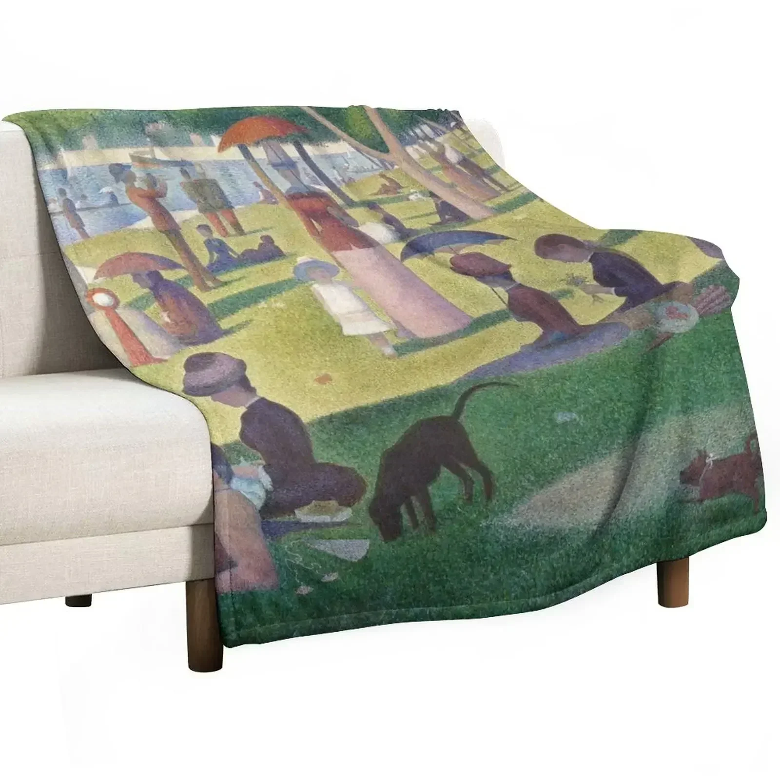 

A Sunday on La Grande Jatte, Georges Seurat, 1886 Throw Blanket Decorative Sofa Sofa Throw for babies Cute Plaid Blankets