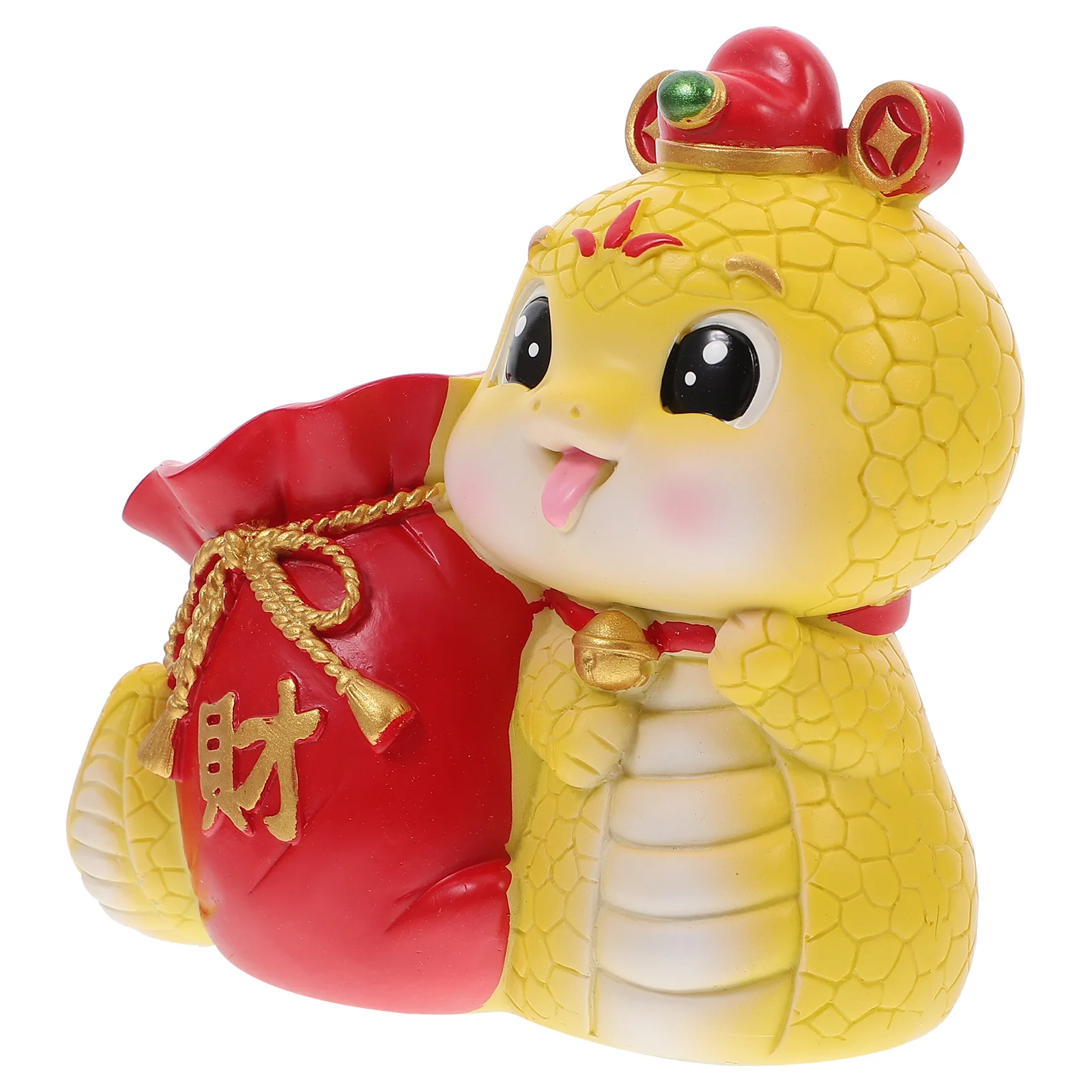 

Pen Holder Decoration Chinese Zodiac Snake Statue Hand Carved Desk Resin Feng Shui