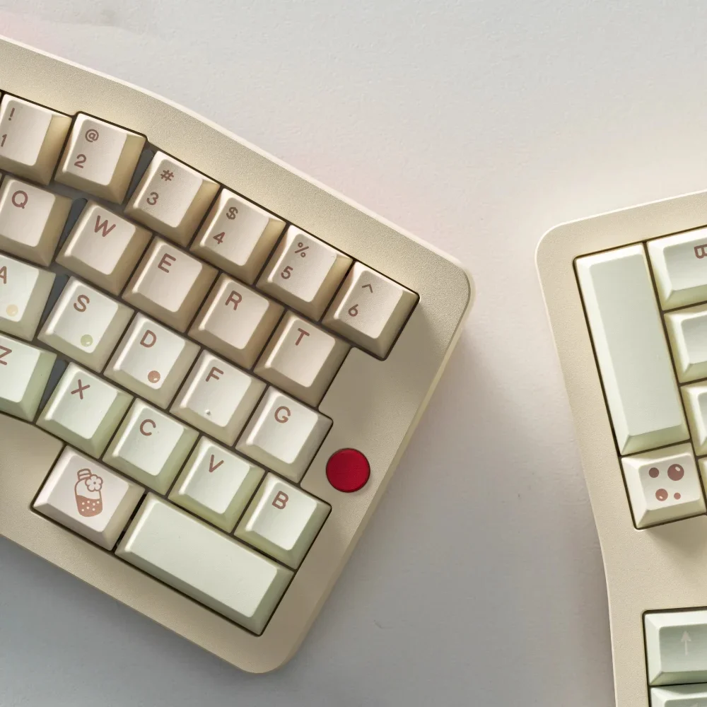 QK Pearl Milk Tea Theme Keycap ชุด 172key PBT น่ารักเชอร์รี่คีย์บอร์ดหมวก Custom Limited Edition คีย์บอร์ดอุปกรณ์เสริม